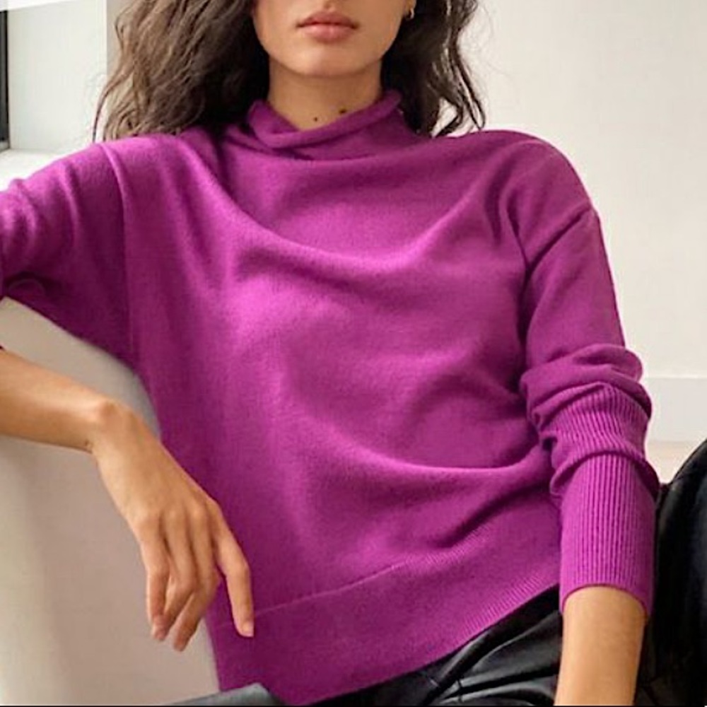 ARITZIA WILFRED CYPRIE MERINO WOOL SWEATER IN LUMINOUS VIOLET